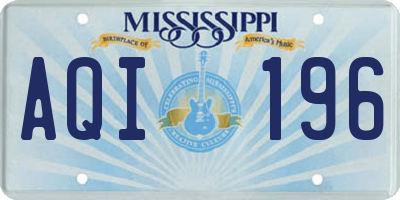 MS license plate AQI196