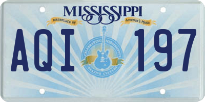 MS license plate AQI197