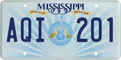 MS license plate AQI201