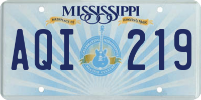 MS license plate AQI219