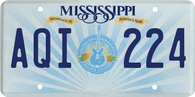 MS license plate AQI224