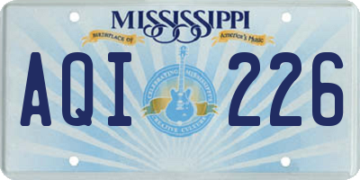 MS license plate AQI226