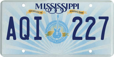 MS license plate AQI227