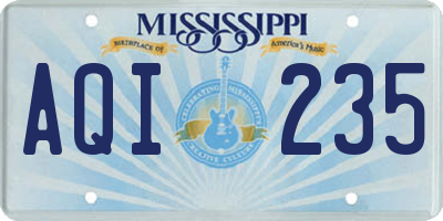 MS license plate AQI235