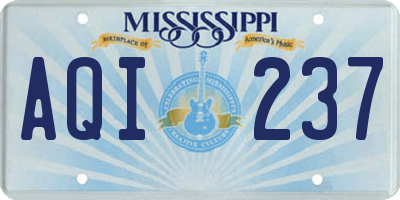 MS license plate AQI237
