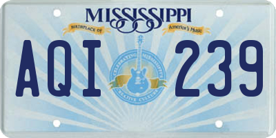 MS license plate AQI239