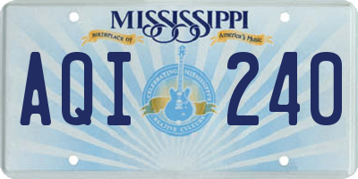 MS license plate AQI240