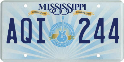 MS license plate AQI244