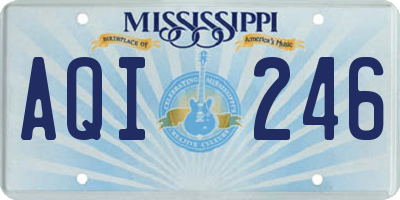 MS license plate AQI246