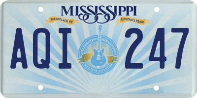 MS license plate AQI247