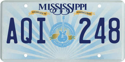 MS license plate AQI248