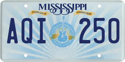 MS license plate AQI250