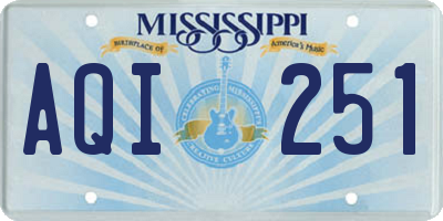 MS license plate AQI251