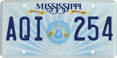 MS license plate AQI254