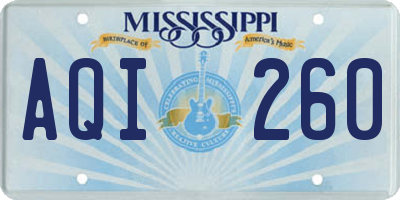 MS license plate AQI260
