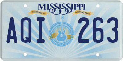 MS license plate AQI263