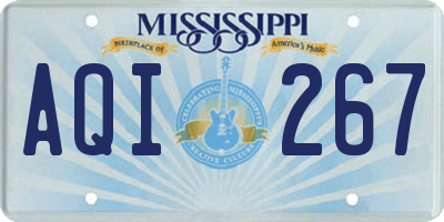 MS license plate AQI267