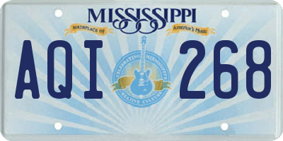 MS license plate AQI268