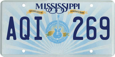 MS license plate AQI269