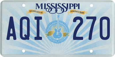 MS license plate AQI270