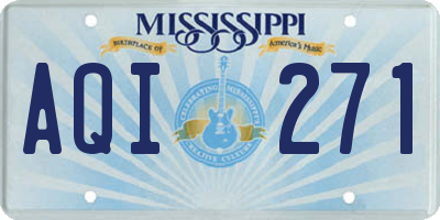 MS license plate AQI271