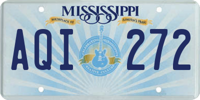 MS license plate AQI272