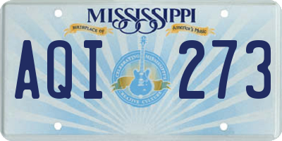 MS license plate AQI273