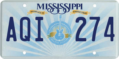 MS license plate AQI274