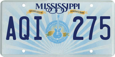 MS license plate AQI275