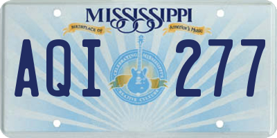 MS license plate AQI277