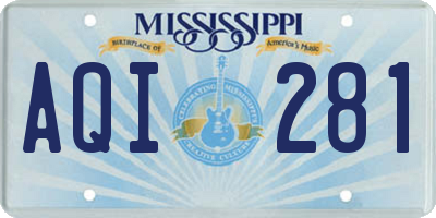 MS license plate AQI281
