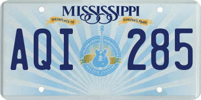 MS license plate AQI285