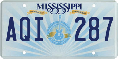 MS license plate AQI287