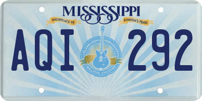 MS license plate AQI292