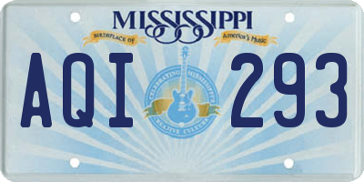 MS license plate AQI293