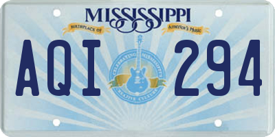 MS license plate AQI294