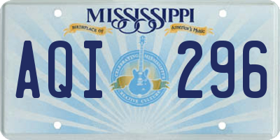 MS license plate AQI296