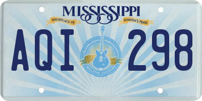 MS license plate AQI298