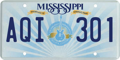 MS license plate AQI301