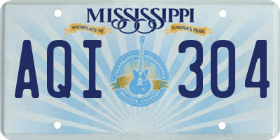 MS license plate AQI304