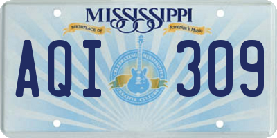 MS license plate AQI309