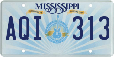 MS license plate AQI313