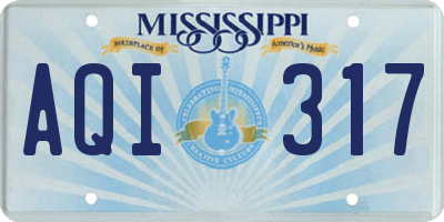 MS license plate AQI317