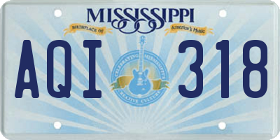 MS license plate AQI318