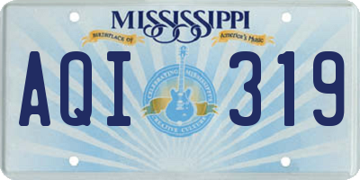 MS license plate AQI319