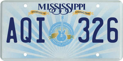 MS license plate AQI326