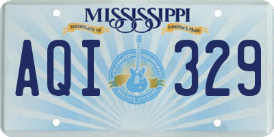 MS license plate AQI329