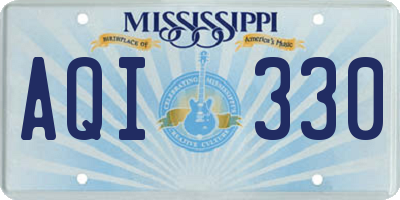 MS license plate AQI330