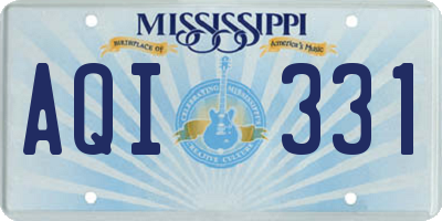 MS license plate AQI331