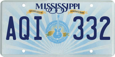 MS license plate AQI332